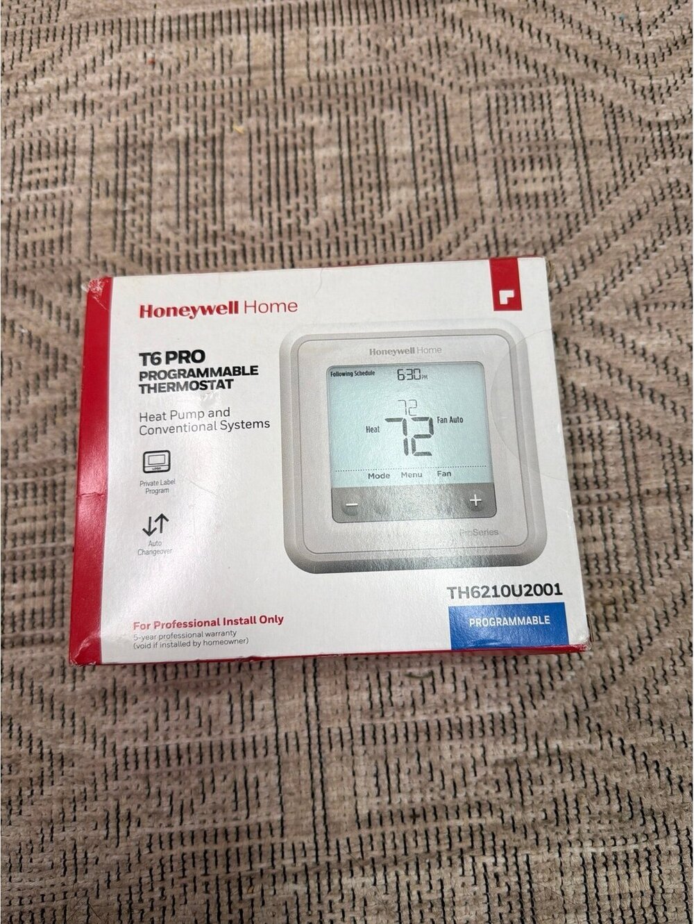 Honeywell Home T6 Pro Programmable Thermostat TH621OU2001